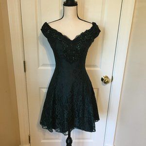 VTG 80's Lace Sequin Party Dress MADE IN USA  👗